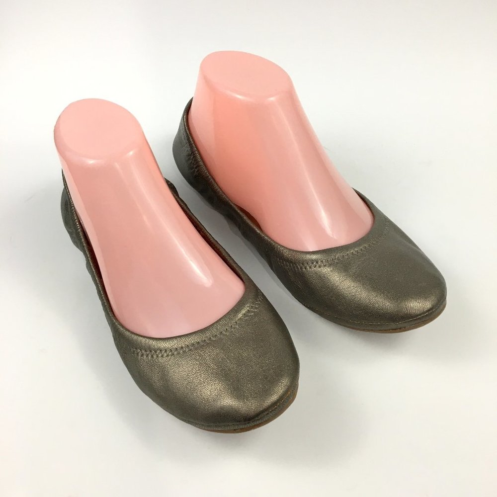 Lucky Brand Leather Burnished Brass Ballet Flats